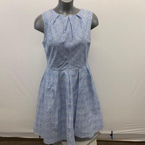 Sheen Women XL Summer Dress Blue stripe cotton sle